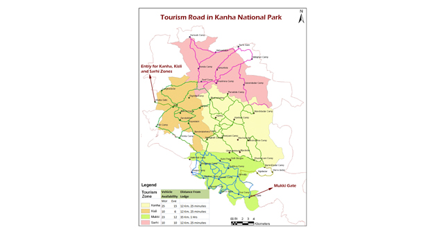 Geography Map of Kanha